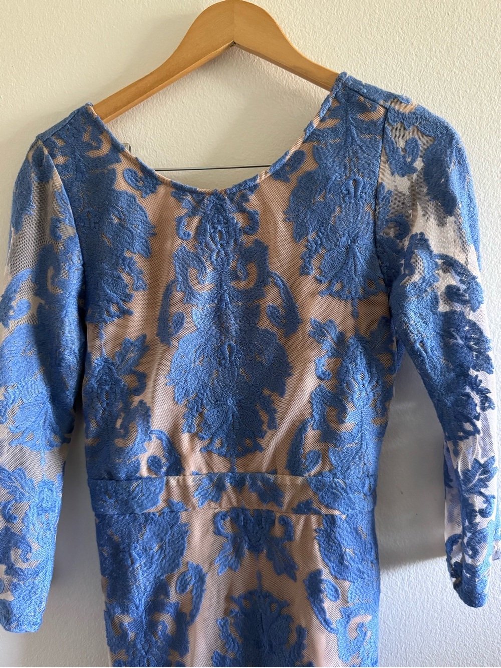For Love and Lemons Light Blue Night to Remember Floral Lace Open-Back Dress S - Picture 8 of 10